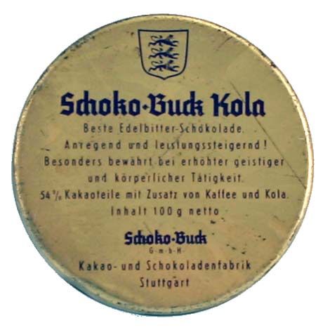 Kola Schokolade von Schoko Buck, Dose Rückseite