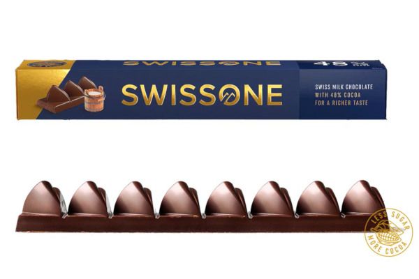 Swissone Schokoladenriegel, Riegeform und Verpackung