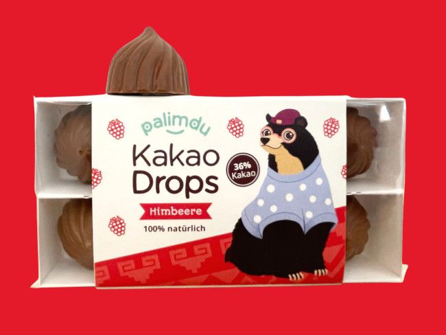 palimdu Kakaodrops Geschmacksrichtung Himbeere palimdu Kakaodrops Geschmacksrichtung Himbeere