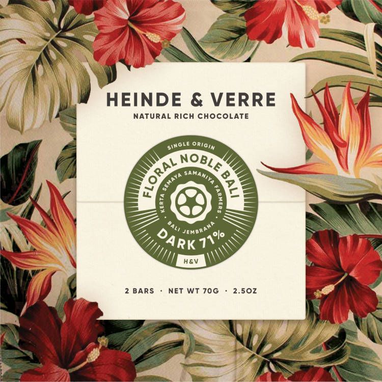 Floral Noble Bali 71% Dunkle Bean to Bar Schokolade von Heinde & Verre aus Rotterdam Floral Noble Bali 71% Dunkle Bean to Bar Schokolade von Heinde & Verre aus Rotterdam