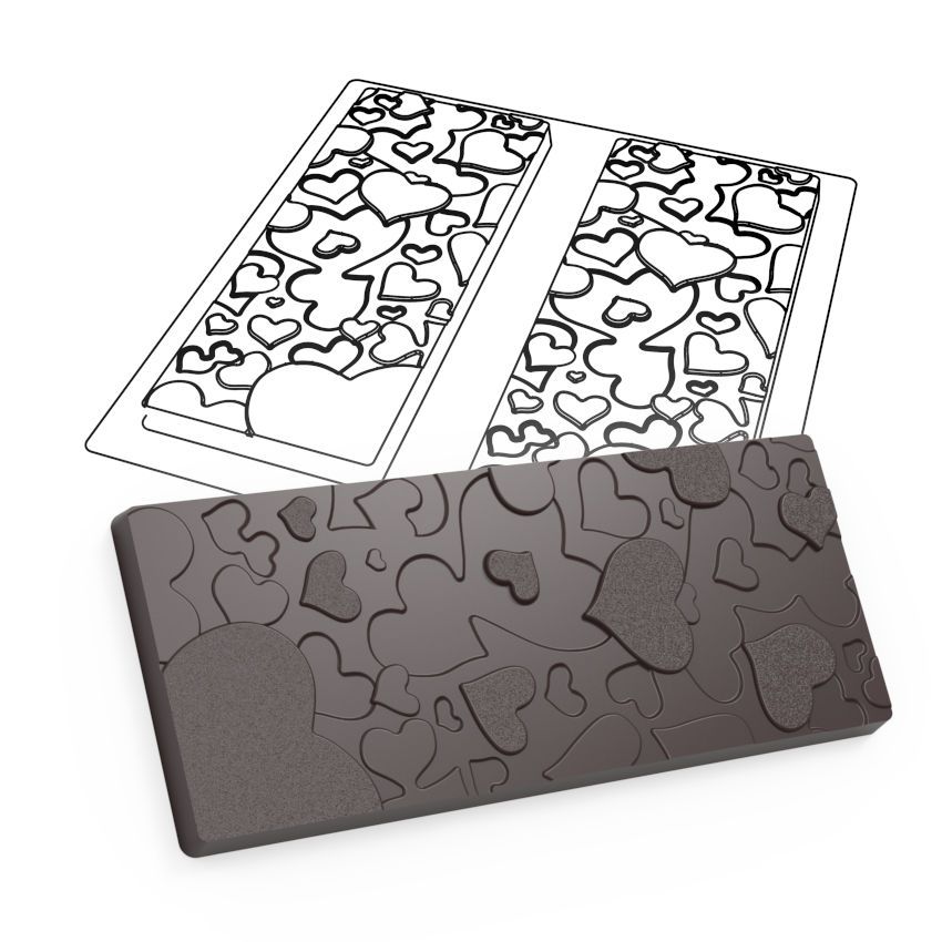 Neue Herz Schokoladentafelform von Valrhona Neue Herz Schokoladentafelform von Valrhona