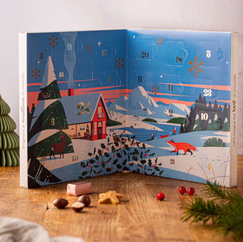 Valrhona Adventskalender 2022 - Grands Crus Schokolade, Dragees und Nougatpraliné
