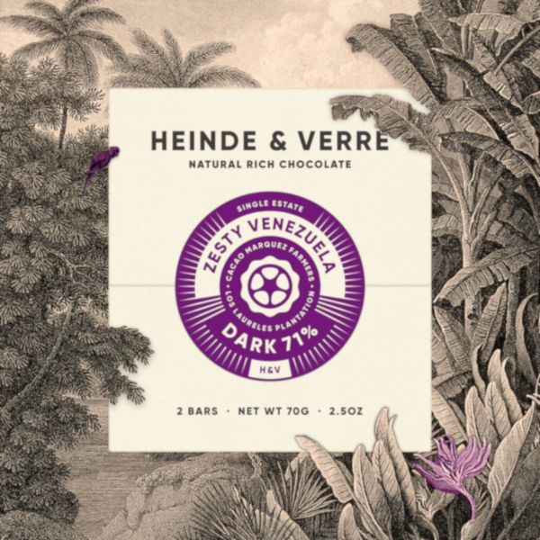 Zesty Venezuela - Dunkle Bean to Bar Schokolade von Heinde & Verre
