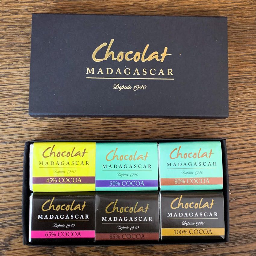 Tasting Box - Probierbox mit 6 verschiedenen Schokoladen von Chocolat Madagascar