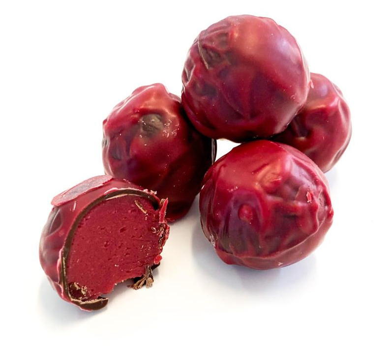 Himbeer Trüffel von Kiki's Pralinenwelt, Minden.