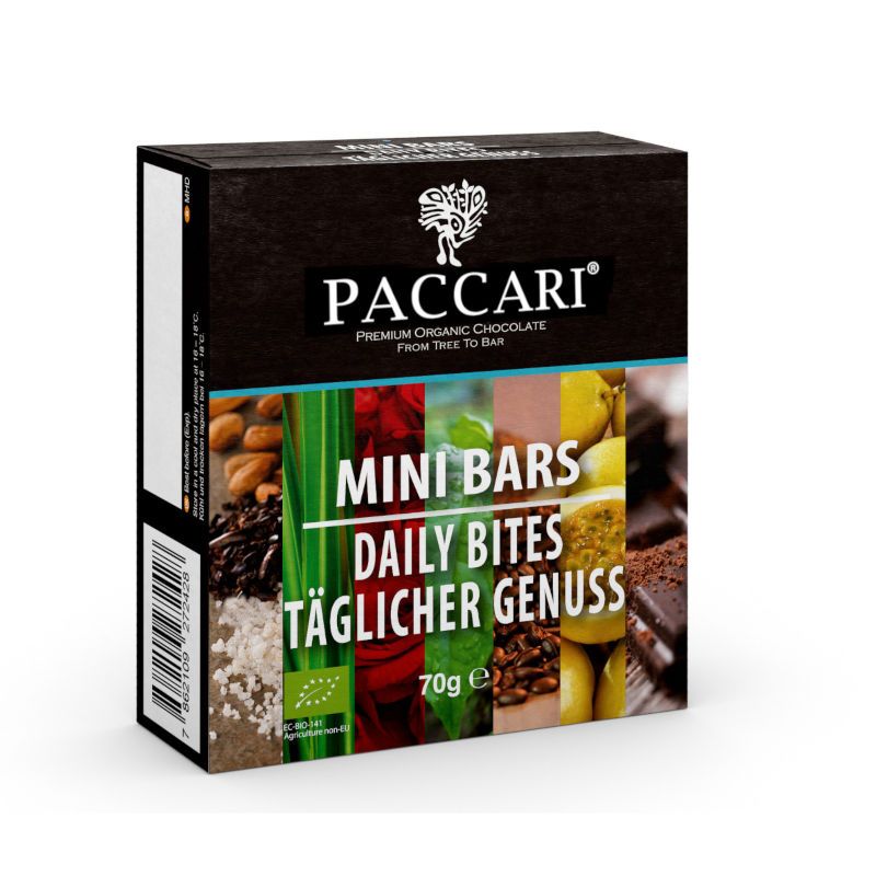 Paccari Probierbox „Täglicher Genuss“ mit 7 verschiedenen Schokoladen. Paccari Probierbox „Täglicher Genuss“ mit 7 verschiedenen Schokoladen.