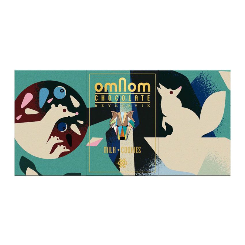 Vollmilch Schokolade mit Cookies von omNom aus Island. Vollmilch Schokolade mit Cookies von omNom aus Island.