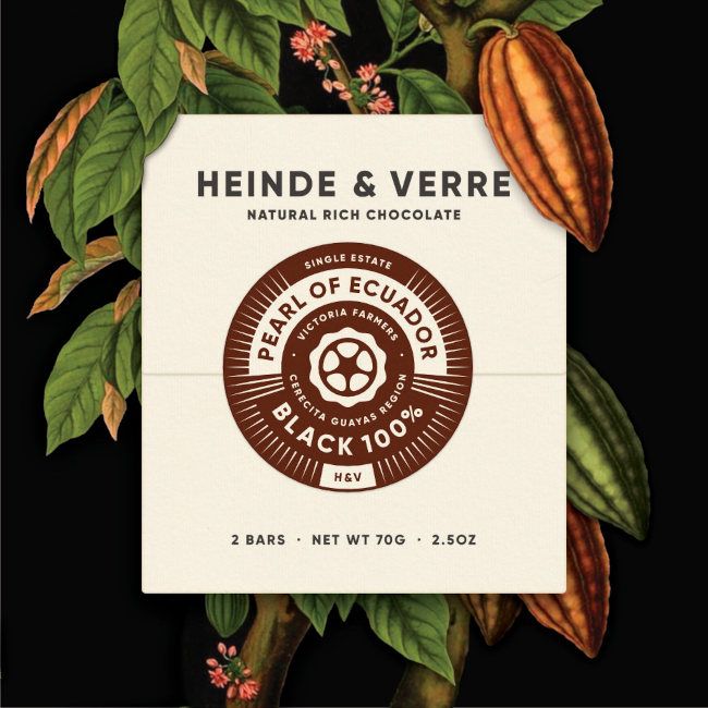 Pearl of Ecuador Black 100% Schokolade von Heinde & Verre, Bean to Bar aus Rotterdam. Pearl of Ecuador Black 100% Schokolade von Heinde & Verre, Bean to Bar aus Rotterdam.