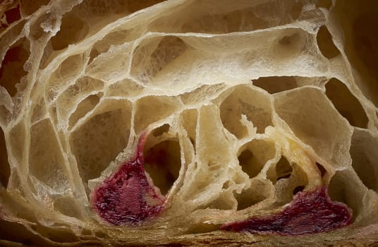 Das Ergebnis von Batons Petits Pains Framboise in einem Croissant