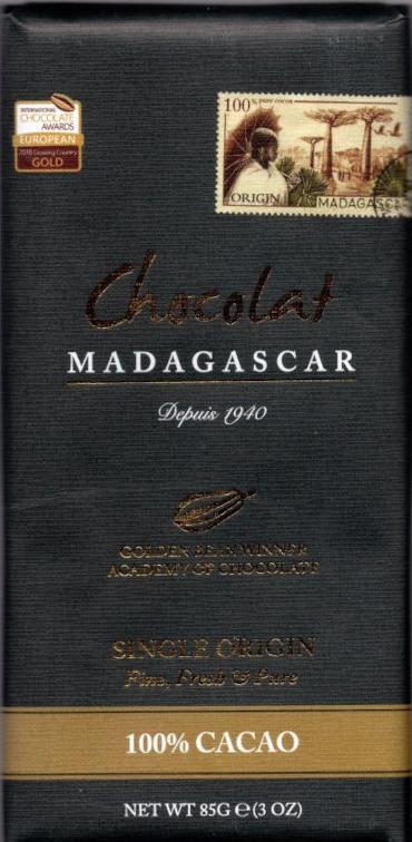 Golden Bean Winner 100% Schokolade von Chocolat Madagascar