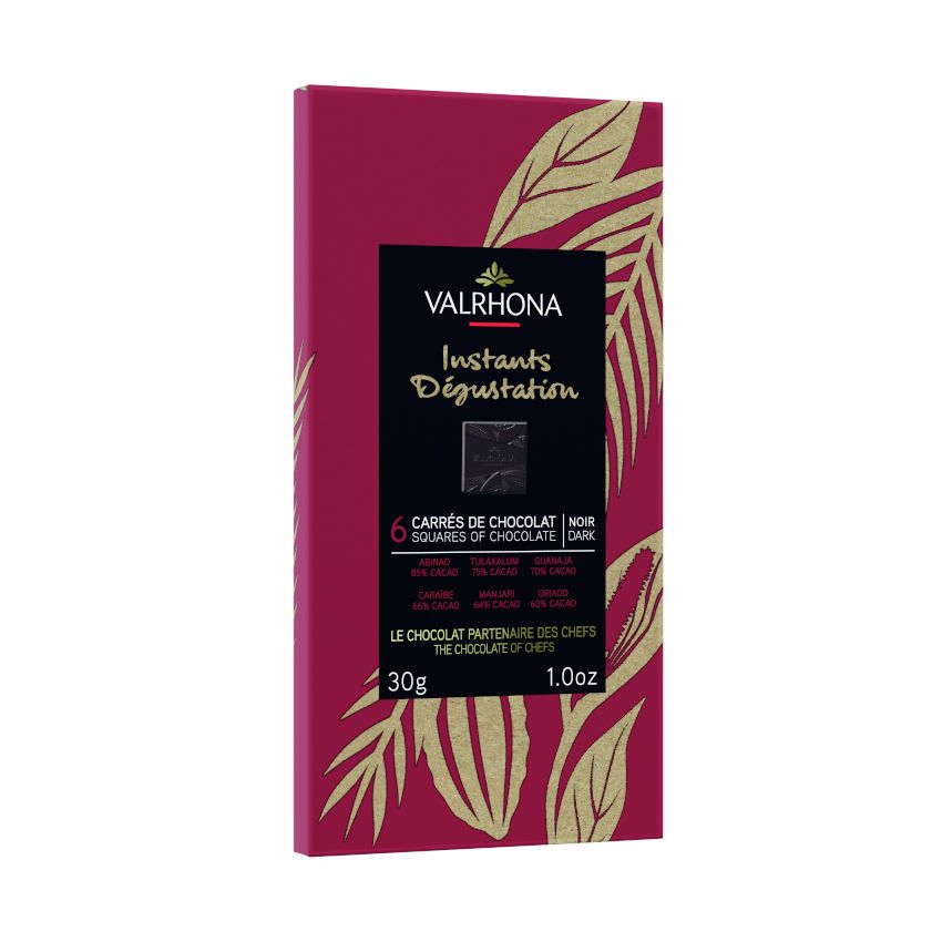 Instants Degustation - Probierbox mit 6 Carres von 6  Schokoladen von Valrhona