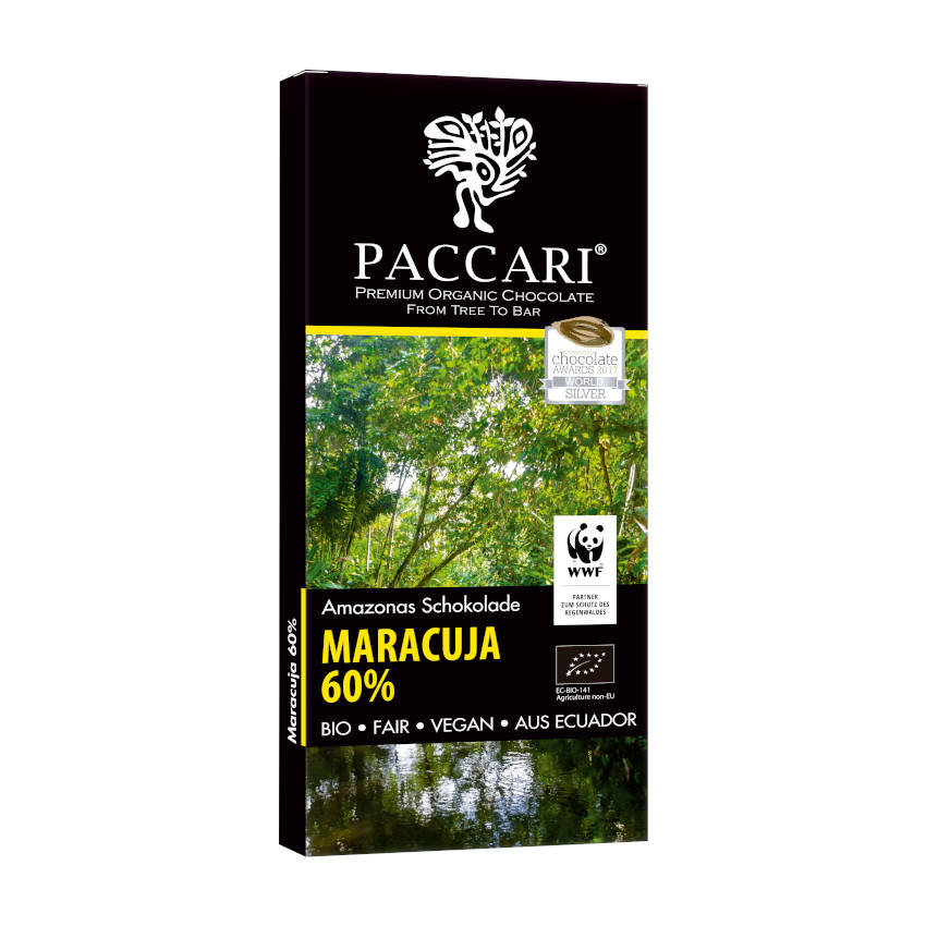 Bio Schokolade Paccari mit Maracuja (Passionsfrucht), 60% Kakao