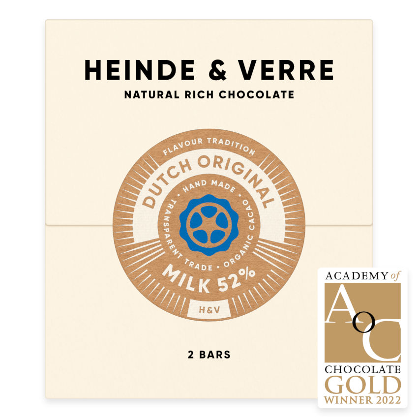 Dutch Original Milk 52% - Milchschokolade 70g von Heinde & Verre
