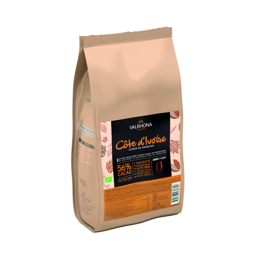 3kg Cote d'Ivoire 56% Bio Milchkuvertüre Valrhona