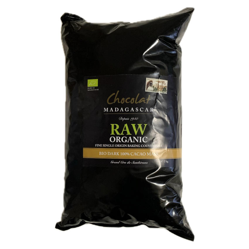 2kg Bio Roh Kakaomasse RAW 100% DROPS - Chocolat Madagascar