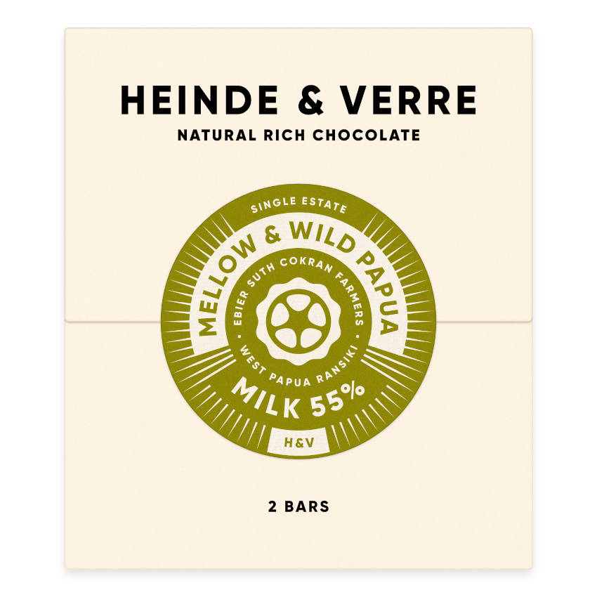 Mellow & Wild Papua Milchschokolade 55% - 70g von Heinde & Verre