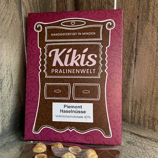[110324] Kiki's Vollmilch Schokolade mit Piemont Haselnüssen