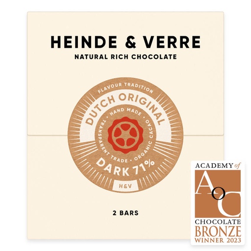 [170284] Dutch Original Dark 71% - Dunkle Schokolade 70g von Heinde & Verre