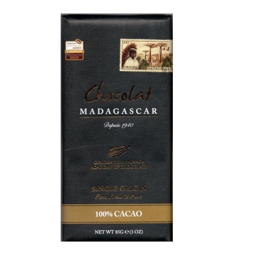 [170268] Dunkle 100% Golden Bean Winner - Chocolat Madagascar 85g Tafel