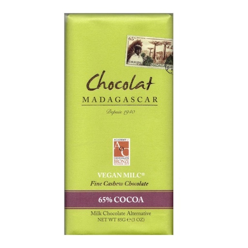 [170272] Vegan Milc Cashew 65% - Chocolat Madagascar 85g Tafel