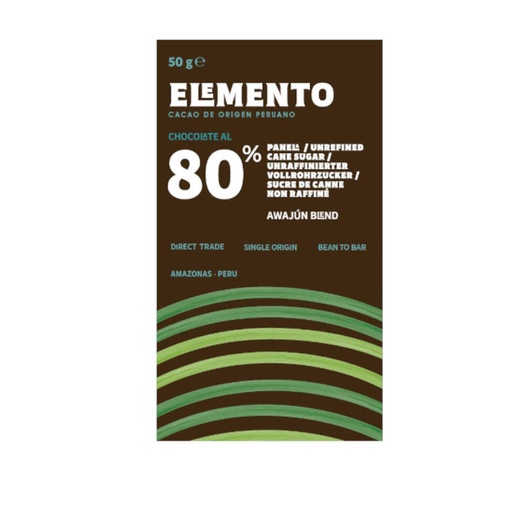 [170586] Amazonas Awajún 80% Schokoade mit Panela | Elemento | Tafel 50g